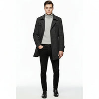 Men's Coat Winter Warm Jacket Akira Stylish Wool Blend - Rebooters