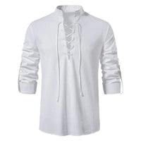 Men's Shirt Long-Sleeve Lace-Up | Gael for Stylish Comfort Rebooters Mens Shirts