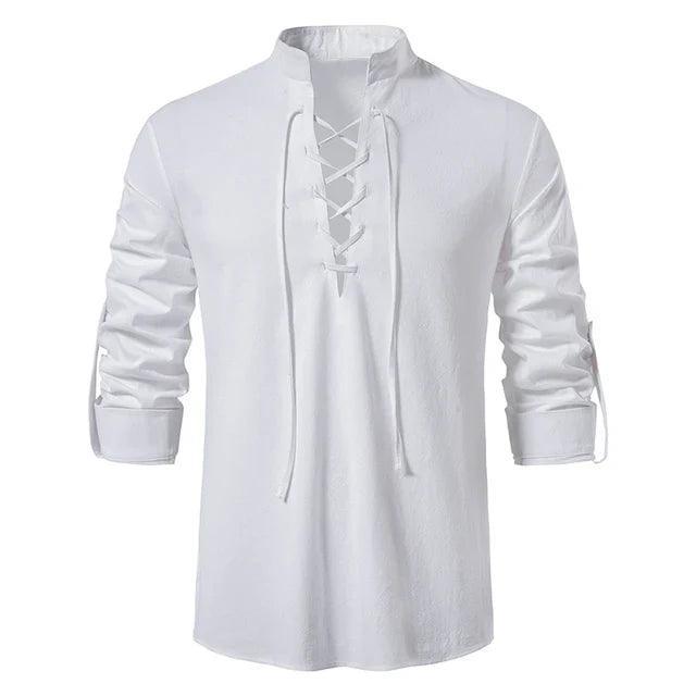 Men's Shirt Long-Sleeve Lace-Up | Gael for Stylish Comfort Rebooters Mens Shirts