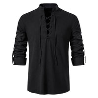 Men's Shirt Long-Sleeve Lace-Up | Gael for Stylish Comfort Rebooters Mens Shirts