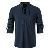 Men's Shirt Long-Sleeve Lace-Up | Gael for Stylish Comfort Rebooters Mens Shirts