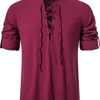 Men's Shirt Long-Sleeve Lace-Up | Gael for Stylish Comfort Rebooters Mens Shirts