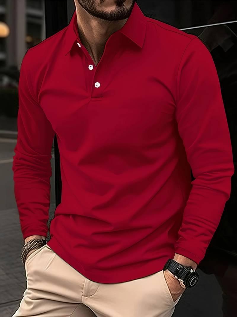 Men's Shirt Long-Sleeve Polo | Thiago Casual Fashion Rebooters Mens Shirts
