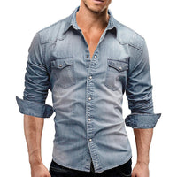 Men's Shirt Denim Retro | Hugo for Stylish Casual Wear Rebooters Mens Shirts