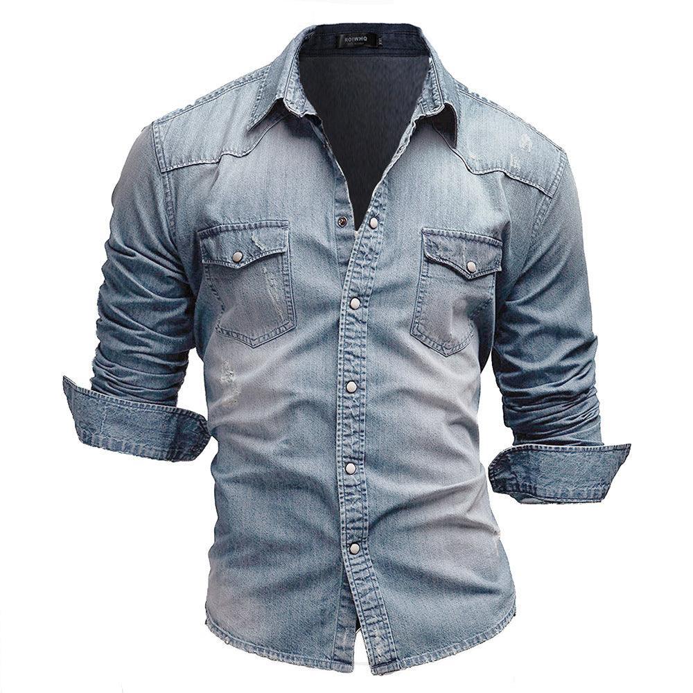 Men's Shirt Denim Retro | Hugo for Stylish Casual Wear Rebooters Mens Shirts