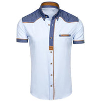 Men's Shirt Short-Sleeve Denim Polo | Jose for Casual Style Rebooters Mens Shirts