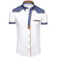 Men's Shirt Short-Sleeve Denim Polo | Jose for Casual Style Rebooters Mens Shirts
