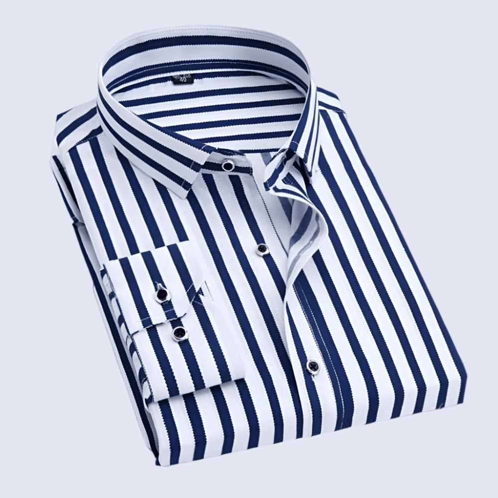 Men's Shirt Striped Long Sleeves | Thomas Classic Style Rebooters Mens Shirts