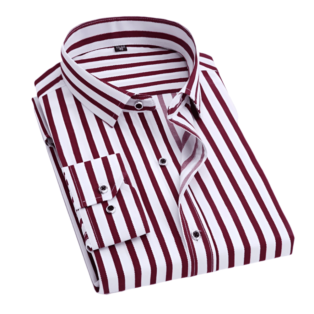 Men's Shirt Striped Long Sleeves | Thomas Classic Style Rebooters Mens Shirts