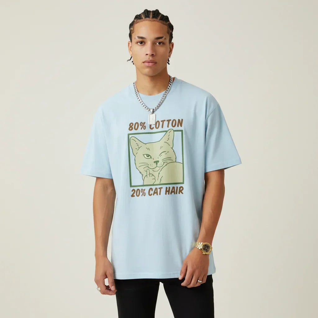 Men’s 80% Cotton 20% Cat Hair T-Shirt | Rebooters