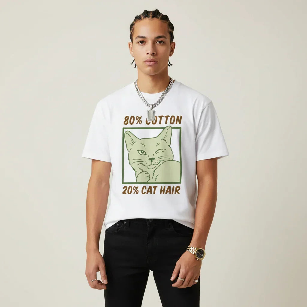 Men’s 80% Cotton 20% Cat Hair T-Shirt | Rebooters
