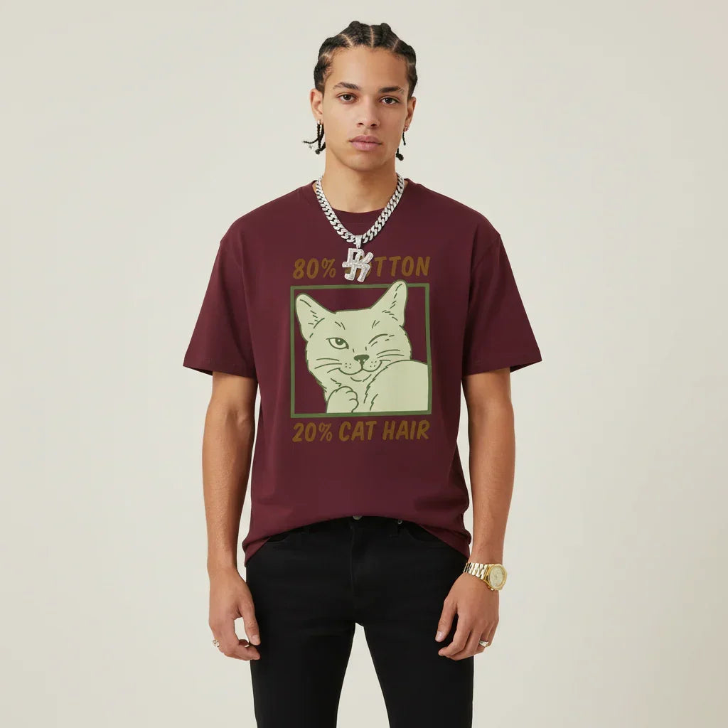 Men’s 80% Cotton 20% Cat Hair T-Shirt | Rebooters