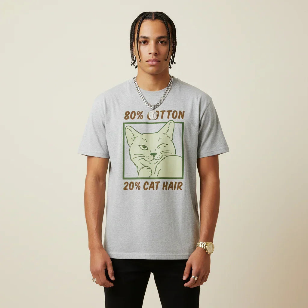 Men’s 80% Cotton 20% Cat Hair T-Shirt | Rebooters
