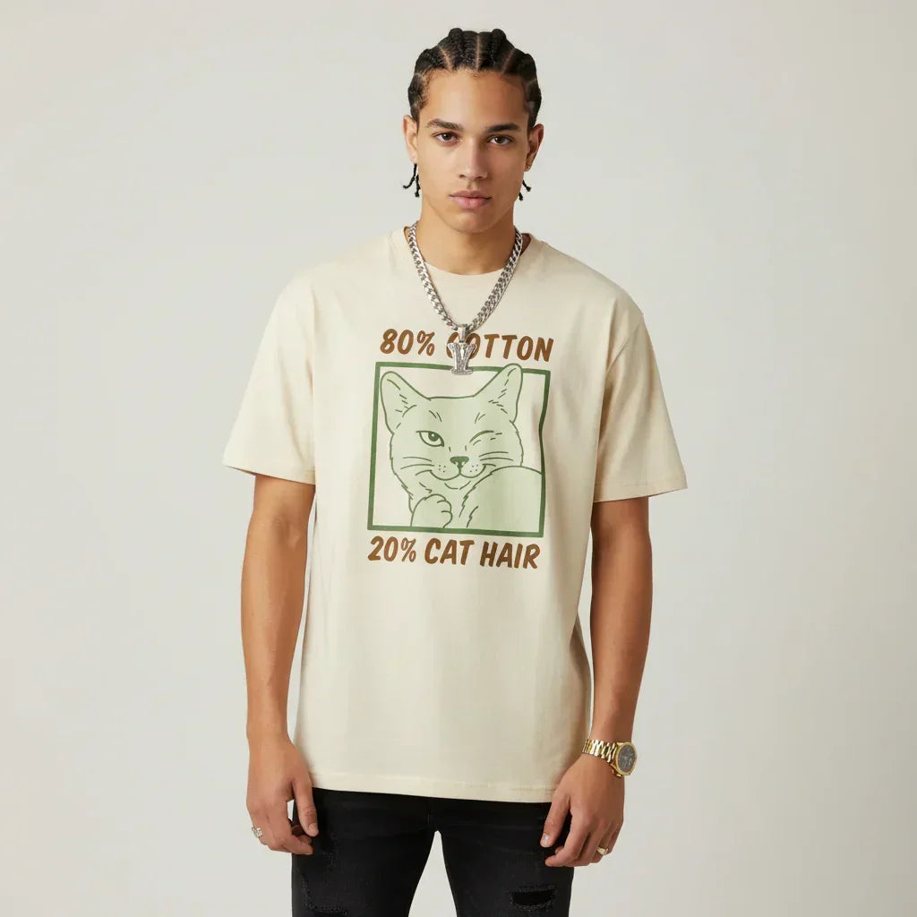 Men’s 80% Cotton 20% Cat Hair T-Shirt | Rebooters