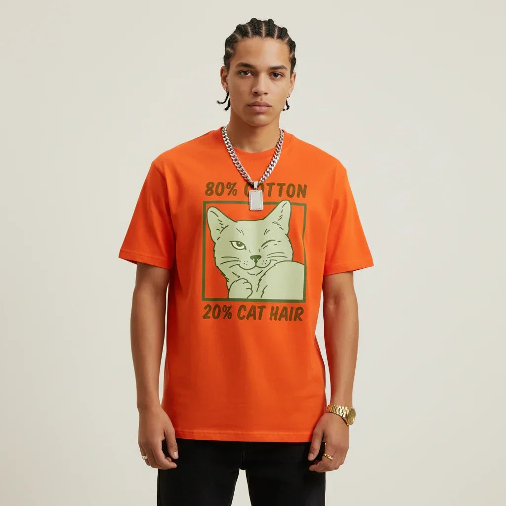Men’s 80% Cotton 20% Cat Hair T-Shirt | Rebooters