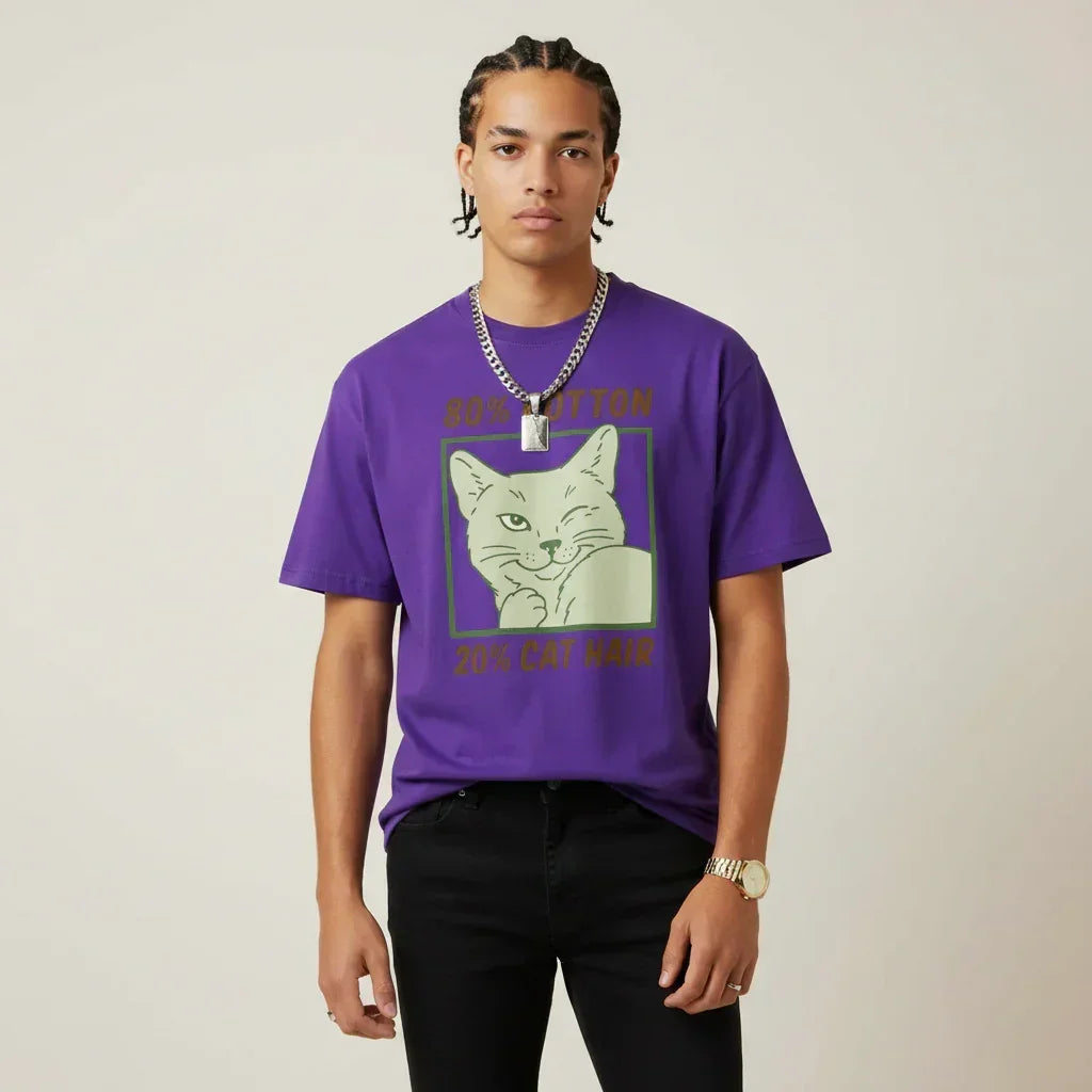 Men’s 80% Cotton 20% Cat Hair T-Shirt | Rebooters