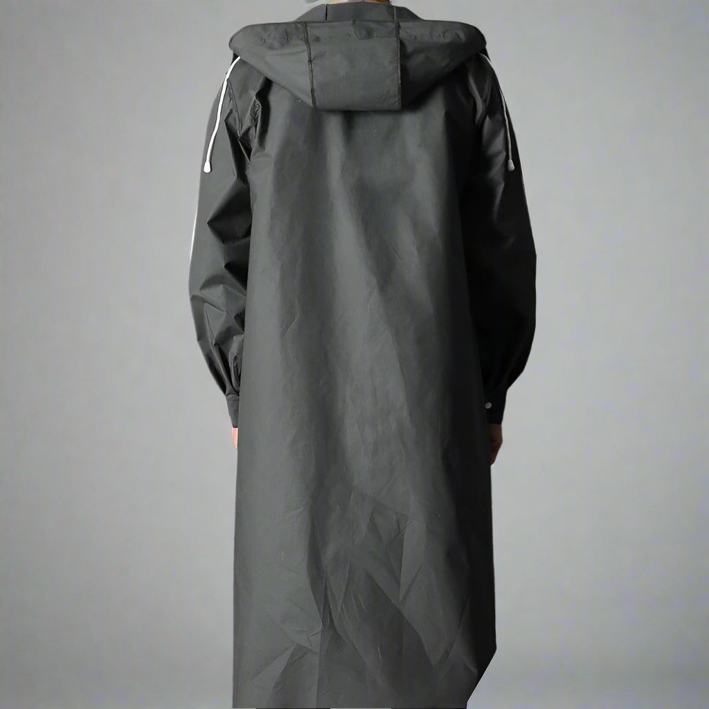 Men's Black Waterproof Autumn Winter Long Raincoat Jacket - Rebooters