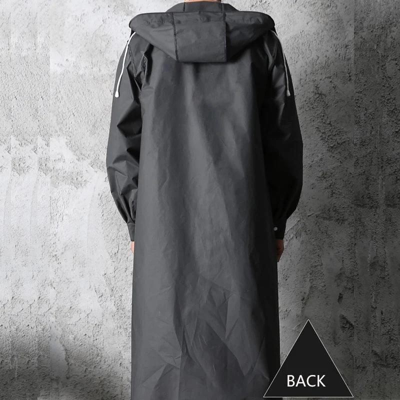 Men's Black Waterproof Autumn Winter Long Raincoat Jacket - Rebooters