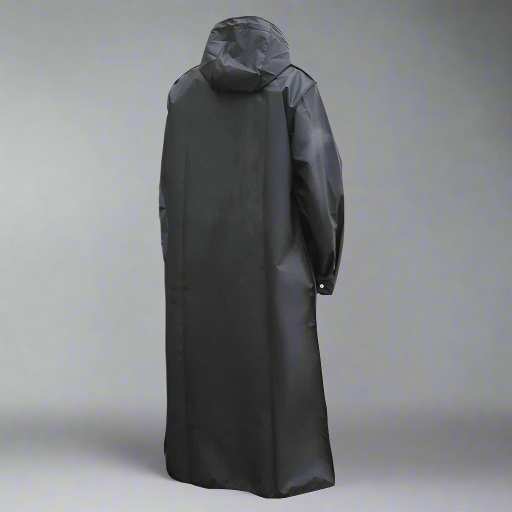 Men's Black Waterproof Autumn Winter Long Raincoat Jacket - Rebooters