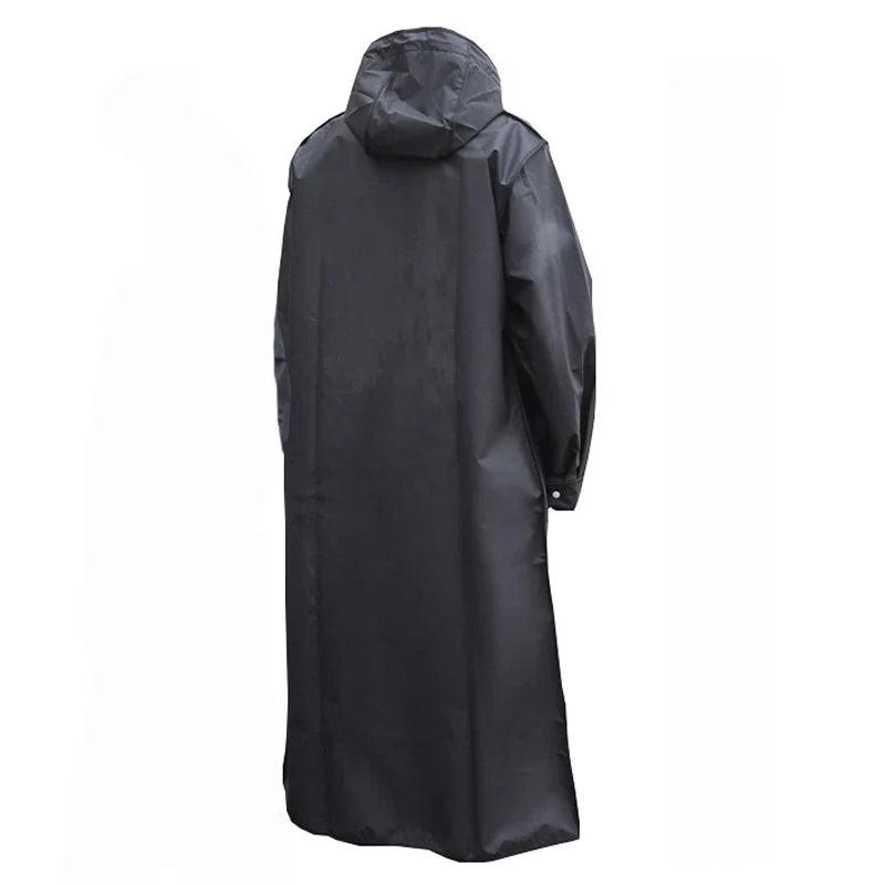 Men's Black Waterproof Autumn Winter Long Raincoat Jacket - Rebooters