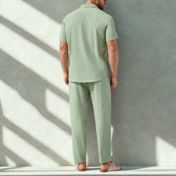 Men’s Two-Piece Linen Set for Casual Comfort Rebooters mens 2 piece set