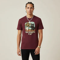 Men’s Van Gogh Cat Sunflower T-Shirt | Rebooters
