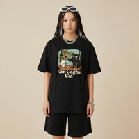 Men’s Van Gogh Cat Sunflower T-Shirt | Rebooters