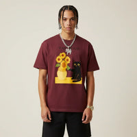 Men’s Van Gogh Cat Sunflowers Graphic Japan T-Shirt | Rebooters