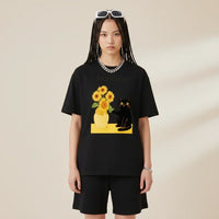 Men’s Van Gogh Cat Sunflowers Graphic Japan T-Shirt | Rebooters