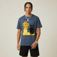 Men’s Van Gogh Cat Sunflowers Graphic Japan T-Shirt | Rebooters