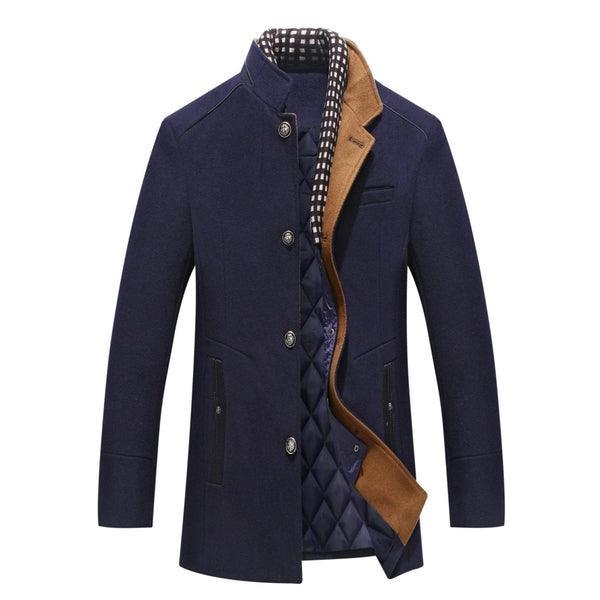 Mens Winter Wool Coat Mid-Length | Lorenzo Stylish Warmth - Rebooters