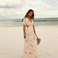 Alianna Women's Maxi Dress with Deep V-Neck Design Rebooters Maxi Women's Dresses