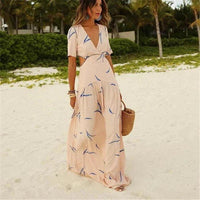 Alianna Women's Maxi Dress with Deep V-Neck Design Rebooters Maxi Women's Dresses