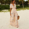 Elegant Women's Maxi Dress with Flattering Deep V-Neck Rebooters Maxi Women's Dresses