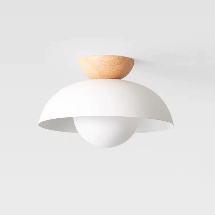 White Modern Semicircular Bedroom Ceiling Lamp Fixture - Rebooters