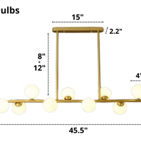 Modern Long Pole Glass Horizontal Chandelier for Elegant Spaces | Rebooters - Rebooters