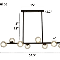 Modern Long Pole Glass Horizontal Chandelier for Elegant Spaces | Rebooters - Rebooters