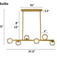 Modern Long Pole Glass Horizontal Chandelier for Elegant Spaces | Rebooters - Rebooters