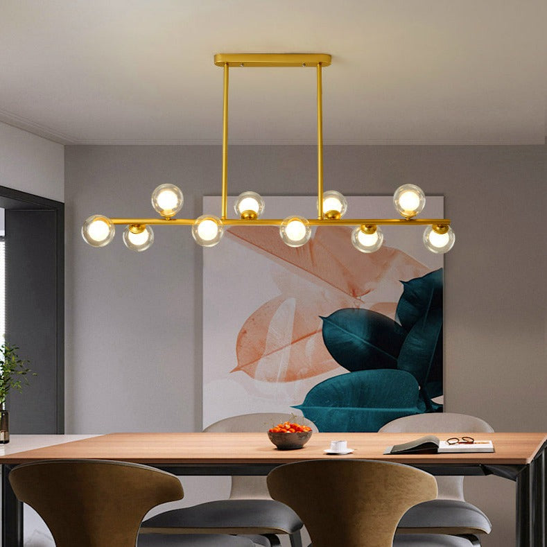 Modern Long Pole Glass Horizontal Chandelier for Elegant Spaces | Rebooters - Rebooters