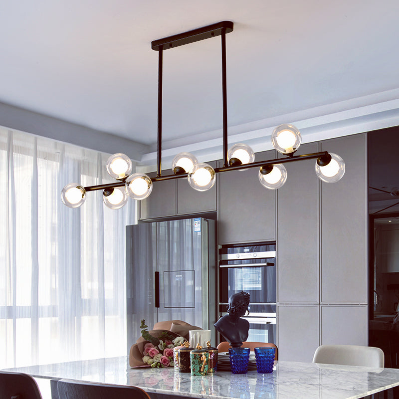 Modern Long Pole Glass Horizontal Chandelier for Elegant Spaces | Rebooters - Rebooters