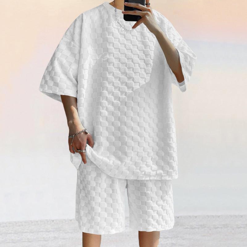 Men’s Two-Piece Set Jacquard Knit for Casual Comfort Rebooters mens 2 piece set