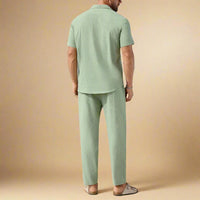 Men’s Linen Blend Casual Two-Piece Set for Warm Weather Rebooters mens 2 piece set