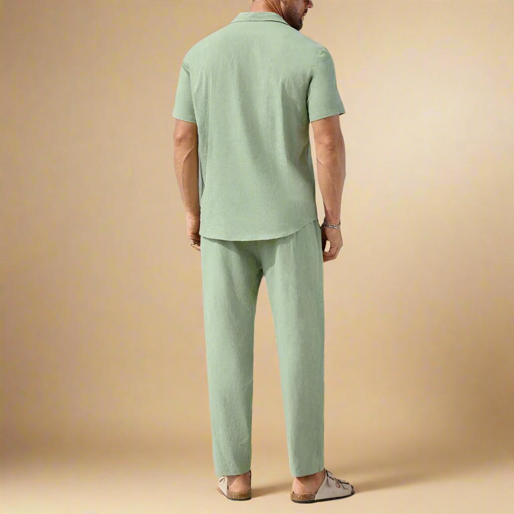 Men’s Linen Blend Casual Two-Piece Set for Warm Weather Rebooters mens 2 piece set