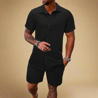 Men’s Lightweight Jacquard Pattern Two-Piece Set for Casual Comfort Rebooters mens 2 piece set