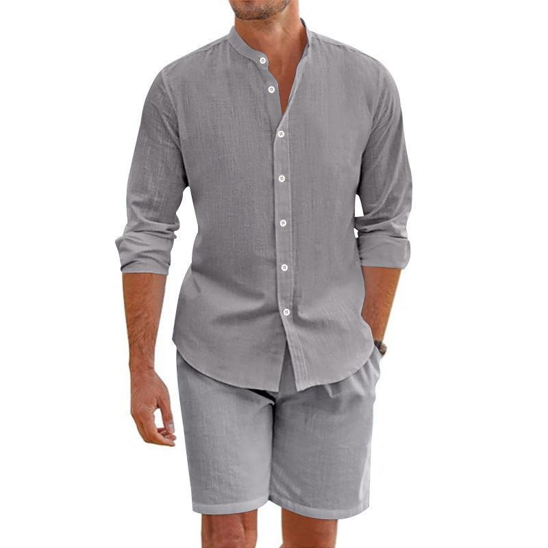 Men’s Two-Piece Linen Set for Casual Summer Comfort Rebooters mens 2 piece set