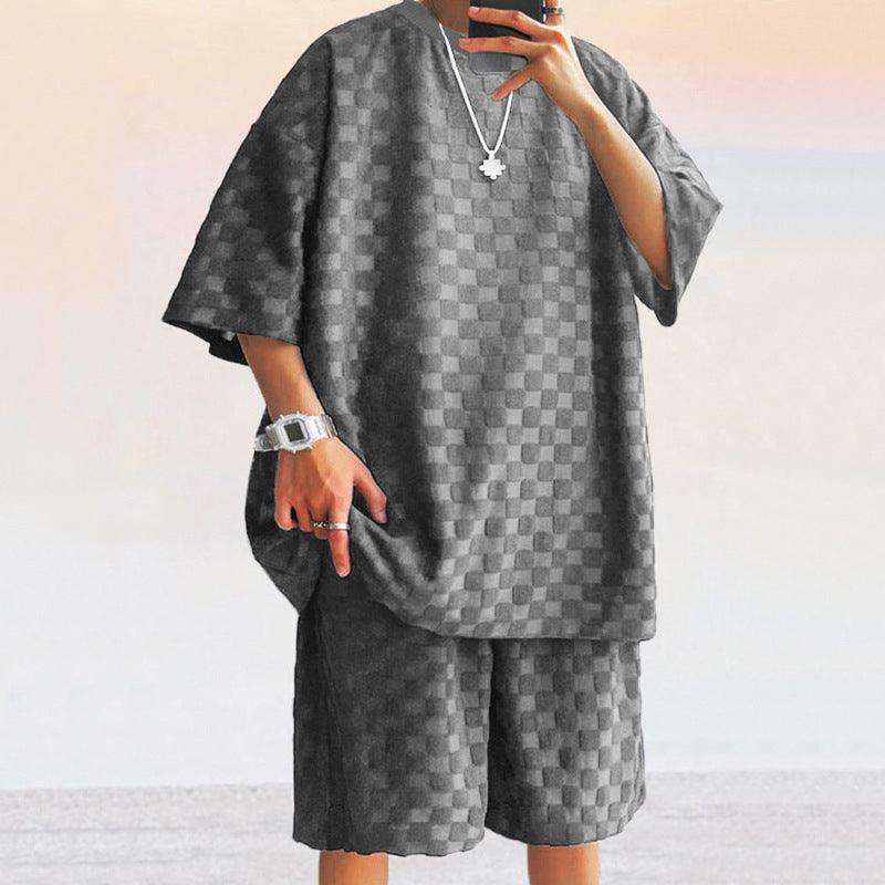 Men’s Two-Piece Set Jacquard Knit for Casual Comfort Rebooters mens 2 piece set