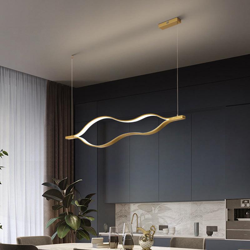 Modern Waving Chandelier Light Fixture Metal Pendant Lights - Rebooters