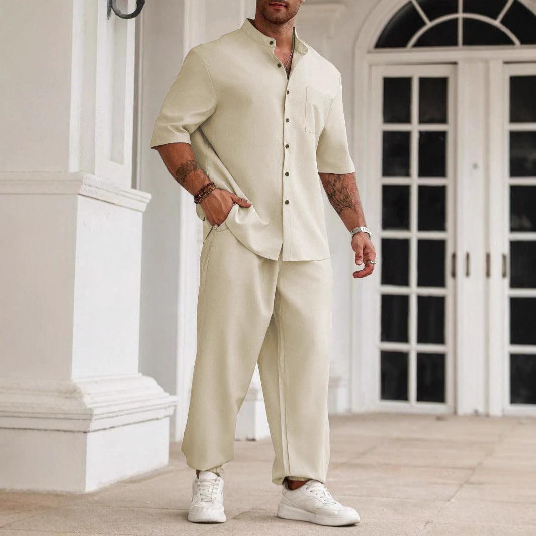 Men’s Casual Linen Blend Set for Effortless Style Rebooters mens 2 piece set