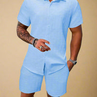 Men’s Lightweight Jacquard Pattern Two-Piece Set for Casual Comfort Rebooters mens 2 piece set