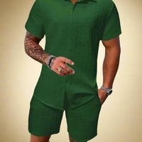 Men’s Lightweight Jacquard Pattern Two-Piece Set for Casual Comfort Rebooters mens 2 piece set